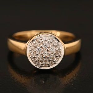 Sterling Zircon Dome Ring - size 6.5